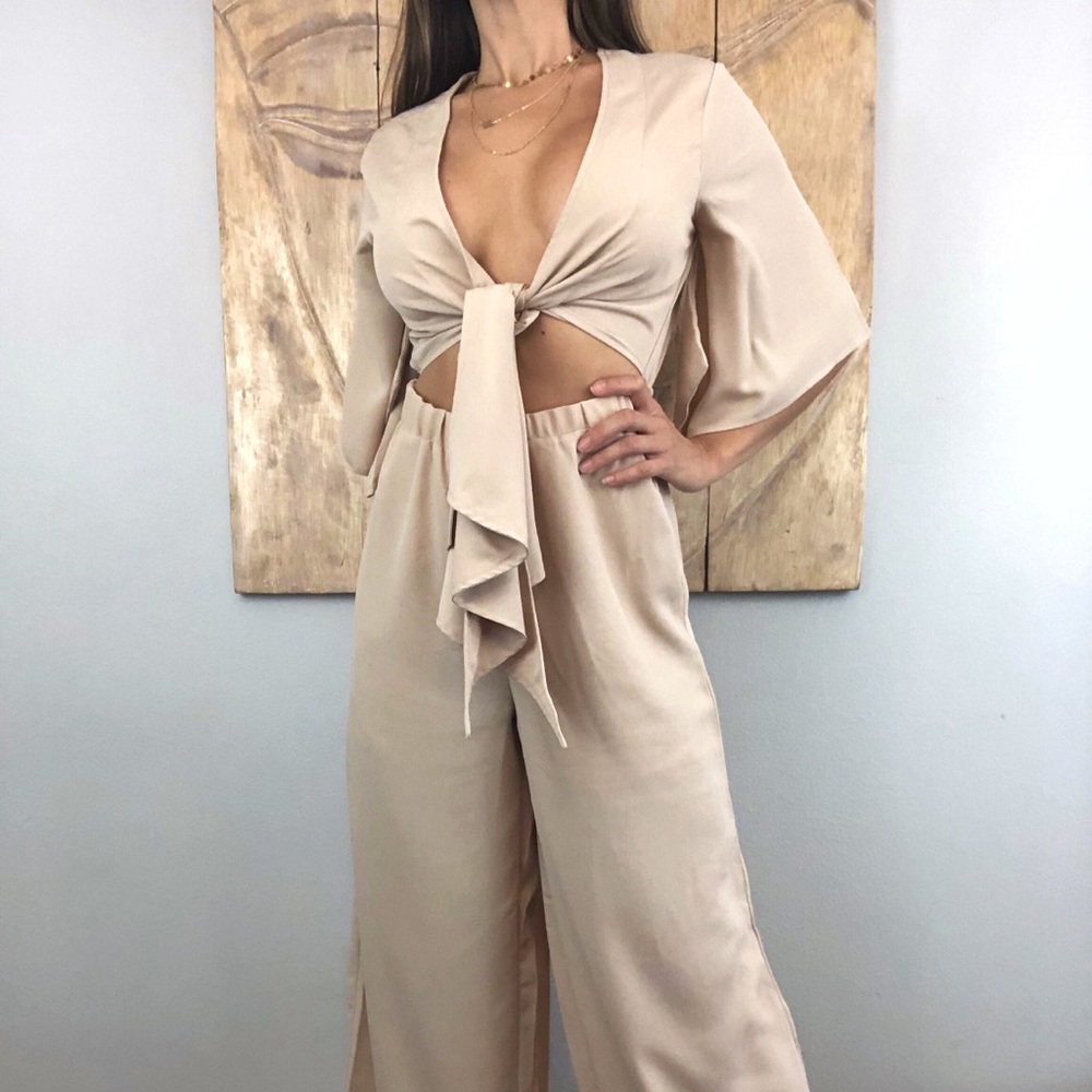 NWT Beige Boho jumpsuit